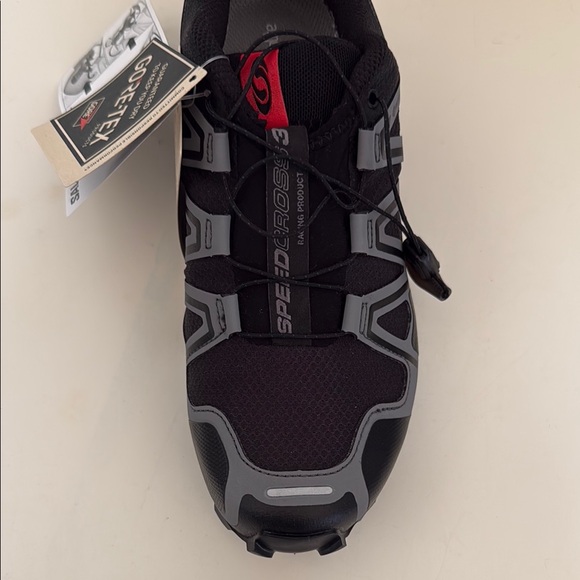 Salomon Black Gray Speedcross 3 GTX Gortex Trail Shoes Size 6 NWT - Picture 11 of 16